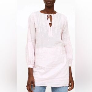 Ulla Johnson Embroidered Tunic In Light Pink Size 2